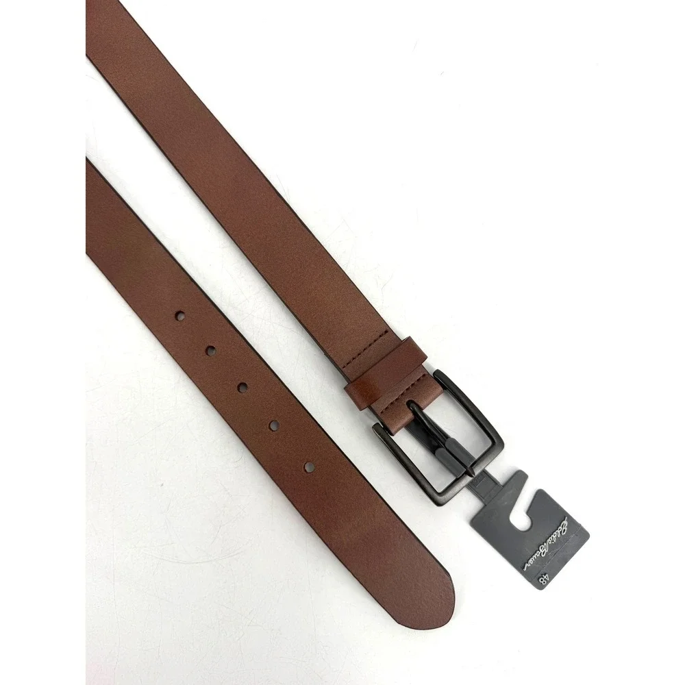 Eddie Bauer Leather Belt Mens 48 Brown Oak Genuine Leather Rugged Gorpcore NWT